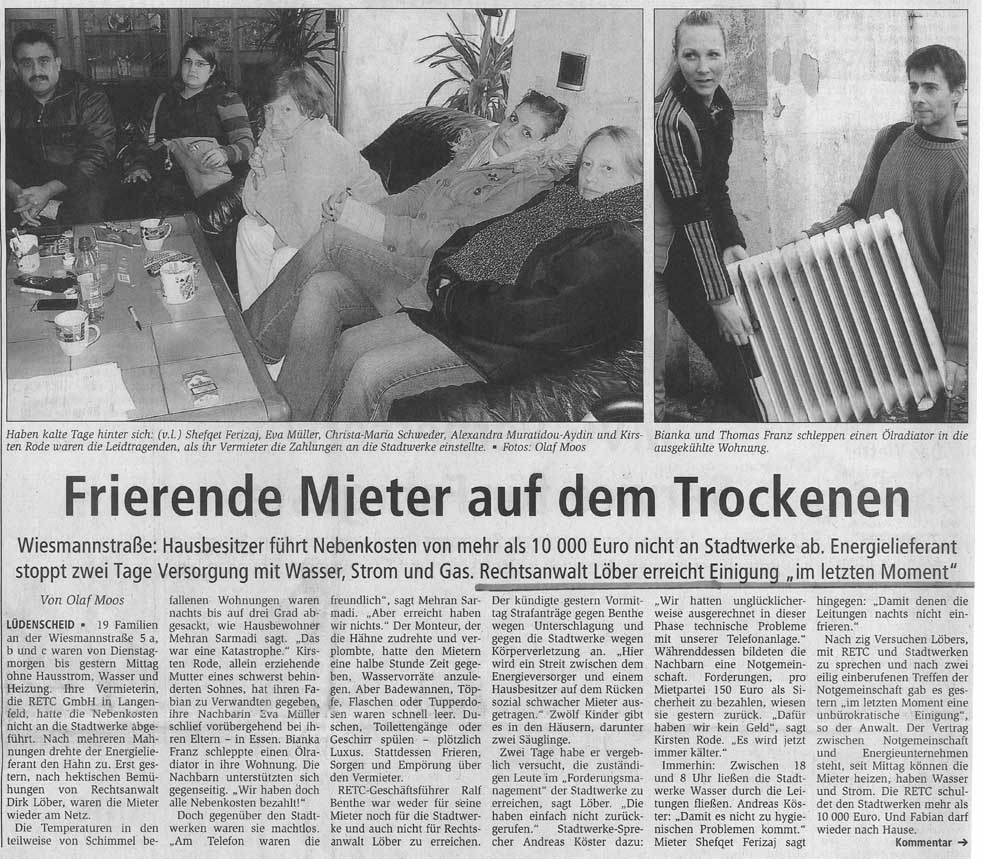 frierende Mieter frierende Mieter