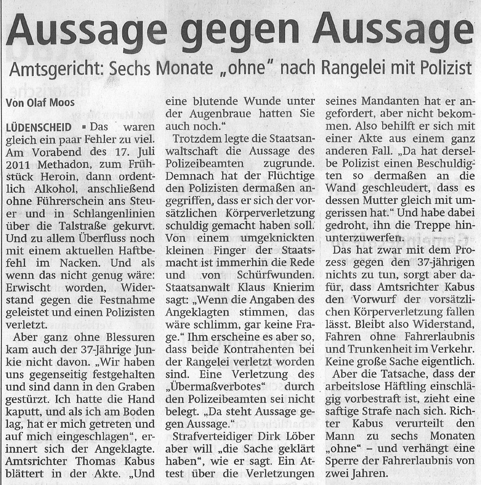 Aussage gegen Aussage